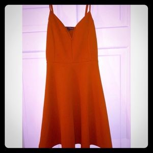 Rust  plunged swing dress